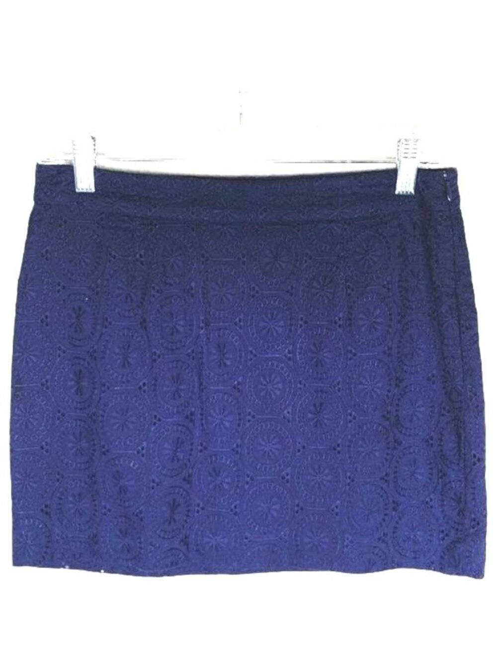 GAP Mini Skirt Womens 2 Blue Eyelet Embroidered Cotton Summer
